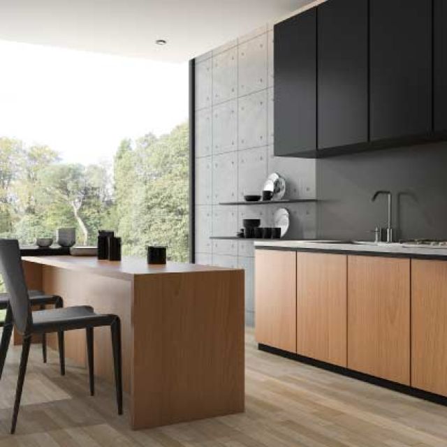 cocina moderna negra